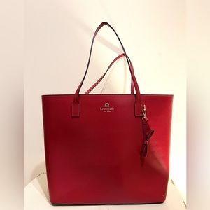 kate spade red tote bag